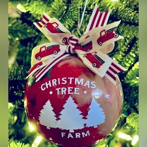 Handmade painted Christmas Tree Farm Ornament